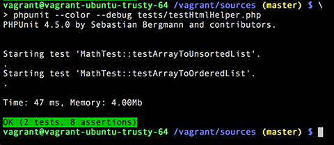 Html helper test result